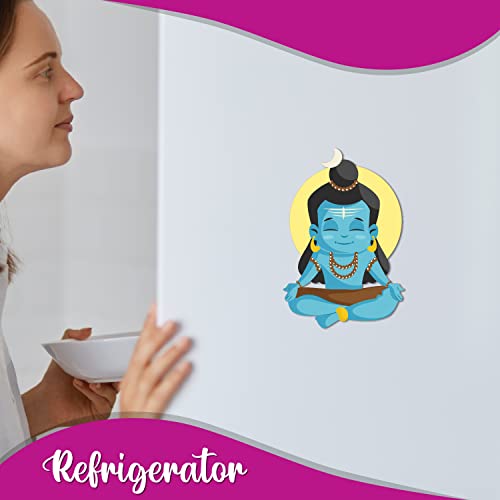 Image of Bhai Please Shiva Mahadev Wooden Fridge Magnet | Lord Shiva Magnet | Mahadev Gift for Devotees | God Magnet for Home Decor | Divine Gift for Shiv Bhakts | Pack of 1