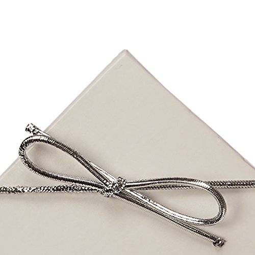 6 inch Silver Stretch Loops Shiny Metallic Braided Elastic Cords Pack of 100