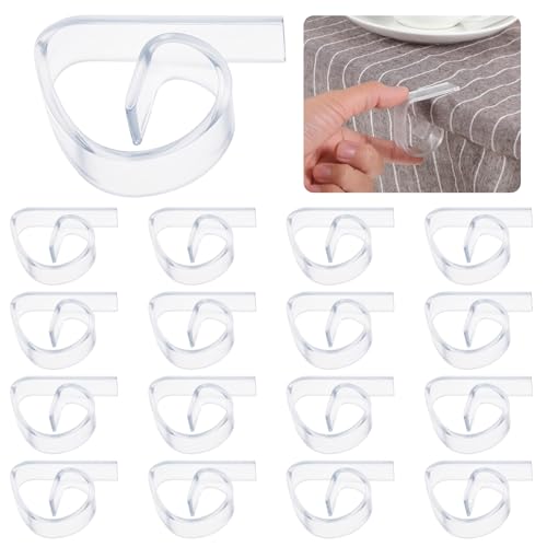 Nogeqi 12 Stück Kunststoff Tischdeckenklammern Transparent Tischklammern für Dicke Tische, Durchsichtige Tischdecke Tischtuchklammern Plastik Tablecloth Clips für Weihnachten Hochzeit Picknick