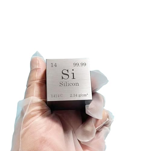 Image of High-Purity Element Cubes | Titanium, Silicon, Iron, Magnesium, Zinc, Tungsten & Carbon | 10mm, 25.4mm, 38.1mm | STEM, Display & Collection (Silicon, 0.39inch)