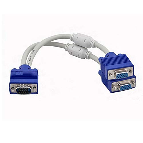 PUJIA Durable Projector line VGA Male to Female 1 Computer to Dual 2 Monitor Adapter VGA Cable Adapters Splitter