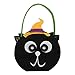 Produktbild MSYOU 1 PC Halloween Süßigkeitstasche Kürbis Süßigkeitstasche Halloween Dekoration Keks Frucht Fadenkreuz Halloween Festival Kindergarten Cookies Geschenk Lagerung (Schwarz Katze)