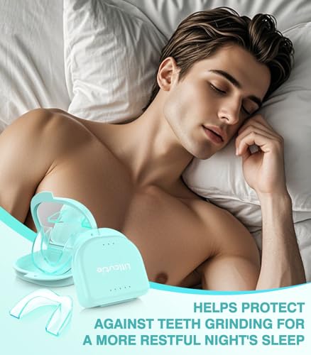 Image of Anti Grinding Guard, Mouth Guard for Sleeping, 4 Pack /2 Size Moldable Dental Night Guards, 2 x 5X Mirror Mouth Guards Case, Spearmint Green