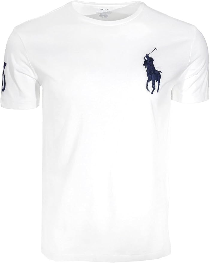 POLO RALPH LAUREN Big Pony Crew Neck T-Shirt Summer 2021 (White, Large)