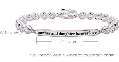 ALOV Jewelry Sterling Silver "mother and daughter forever love" Cubic Zirconia Bracelet3