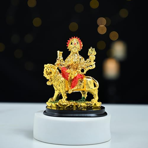 Image of ZAICUS Goddess Maa Durga Idol Showpiece - Sherawali MATA Murti for Mandir & Home Decor | Puja Statue Gift for Navratri, Diwali & Spiritual Blessings