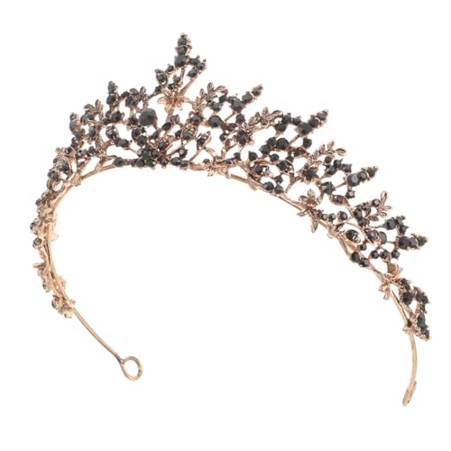 HONITANO Couronne Baroque Dorée pour Mariage et Fête Bandeau Tiare Élégant Alliage avec Strass Accessoire Cheveux Femme et Fille pour Anniversaire et Soirée