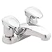 Metering 4" Mount, Commercial 2 Hole Low Arc Bathroom Faucet, Chrome