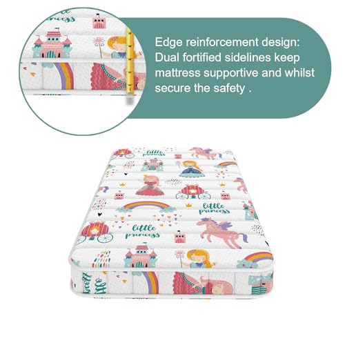 Image of 3 Inch 38 inch Lx26 W Play n Go Mattress, No Gaps Edge Reinforcement High Density Foam, Odorless and Steady, Certipur-us and Oeko -tex Certified, Princess