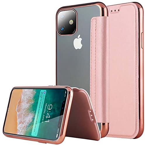 Étui portefeuille en cuir rose rose pour iPhone XR et modèles X XS Max 11 Pro