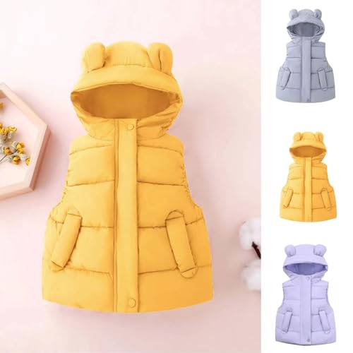Girls Down Vest Quilted Sleeveless Puffer Jacket with Bear Ears Hood Padded Vest Boys Warm Winter Coat Hoodie Gilet Waistcoat3