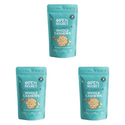 Image of Open Secret Premium Cashew | 450g | Whole Cashew Nuts, Dry Fruits, Kaju, Cashew 450gm, Healthy Snacks, Cashews, Nutritious & Delicious, Healthy Dry Fruits, Gluten Free (Pack of 3)
