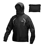 KEMIMOTO Giacca Impermeabile Ciclismo Uomo, 10000 mm Giacca Antipioggia Leggeri Traspirante, Giubbino Antivento Impermeabile con Riflettente per Ciclismo Escursionistico Viaggio