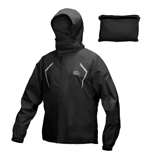 Image of KEMIMOTO Men's Packable Lightweight Rain Jacket with Rotatable Hood