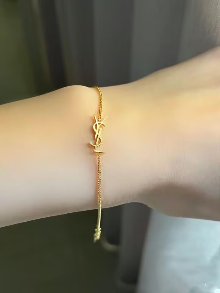 Luxury Gold Initial Bracelet for Women, Dainty Gold Link Bracelet, Trendy Minimalist Chain Bracelet for Jewelry Gift4