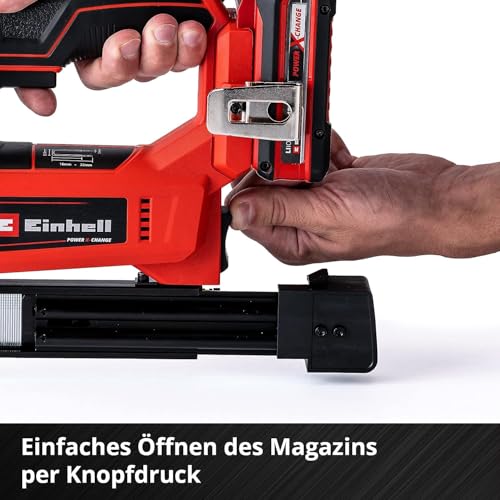 Einhell Akku-Nagler TE-CN 18 Li - Solo Power X-Change (Li-Ion, 18V, Tacker und Nagelpistole, max. 20 Schuss pro Minute, inkl. 300 Nägel, inkl. 300 Klammern, ohne Akku, ohne Ladegerät)