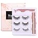 Magnetic Eyeliner and Magnetic Eyelash Kit - Eyelashes With Natural Look - Magnetic Eyelashes with Eyeliner Comes With Applicator, No Glue Needed | 3 Pairs