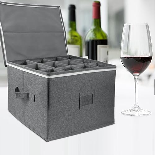 Qezodsx 1 x Aufbewahrungsbox für Weinglas, Aufbewahrungsbox, faltbar, 42,5 x 32 x 27 cm