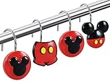 12 Pieces Mouse Shower Curtain Hooks Rings, Mouse Theme Decorative Shower Hooks for Shower Curtain, Stainless Steel Decorative Shower Hangers Rings for Bathroom