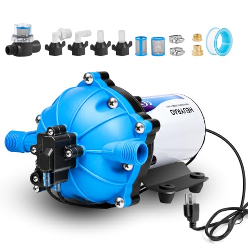 Heuyrao RV Fresh Water Pump 110V AC 7.0GPM 70PSI Five Chamber Self Priming