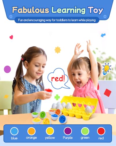 Image of Tinabless Matching Eggs, 12-Piece Number Matching Toy for Toddlers 1-3 | Number Recognition, Counting Practice, Fine Motor Skills, Matching Puzzle for Toddlers 18 Months+