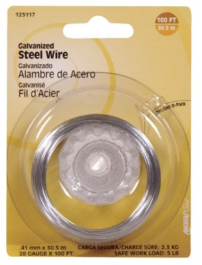 Hillman Steel Wire 100' 28 Ga Galvanized 5 Lb Carded