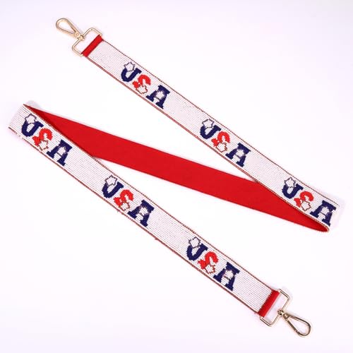 Image of NLCAC Beaded Purse Strap Replacement Crossbody Bag Strap Mardi Gras Valentines Day Holiday Crossbody Strap for Bags