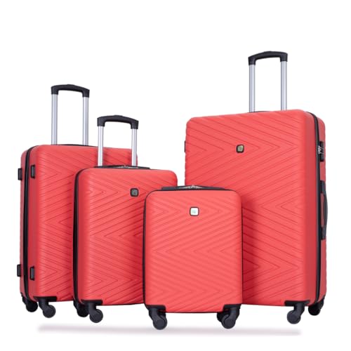 Lightweight 4-Piece ABS Luggage Set for Stress-Free Travel, Includes 16