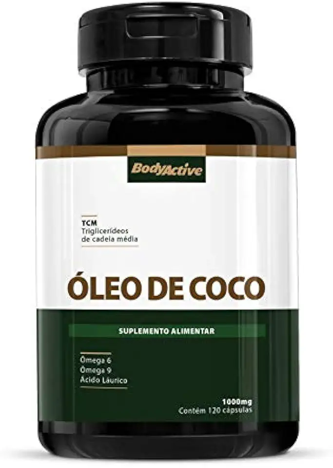 Óleo de Coco Extra Virgem 1000 MG 120 Cápsulas Bodyactive