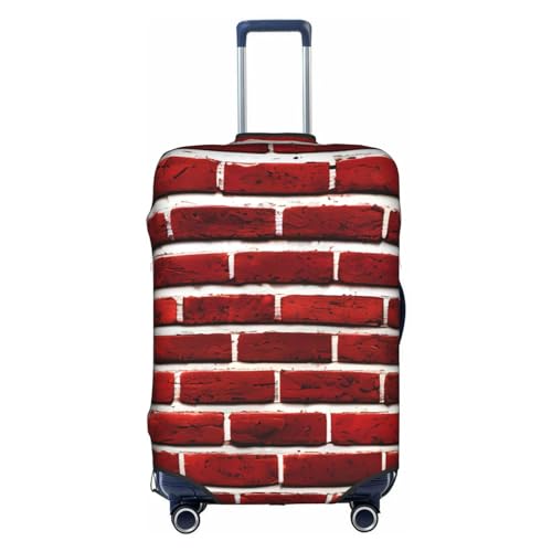 Brick Red Stone Print Personalized Travel Luggage Cover With Zipper, Elastic Luggage Cover,For Daily Use