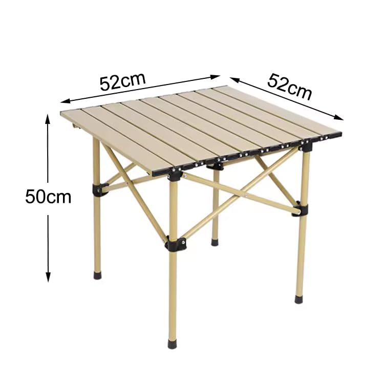 Image of Garden Art Folding Portable Metal Camping Table GAFTBE1491-10 | Outdoor FoldingTable for Garden Camping, Hiking, Fishing, Picnic | Light Weight Easy to Fold & Carry (Khaki Table, Medium)