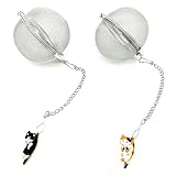Cat Tea Infuser, 2 Pcs Cute Tea Diffuser Stainless Steel Mesh Loose Leaf Tea Infusers Tea Ball Strai