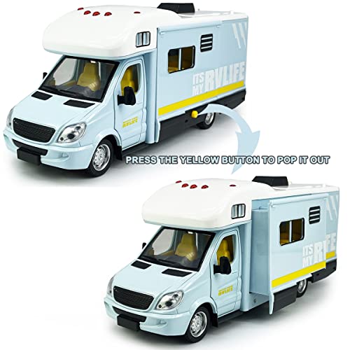 Vehículo a escala Motorhome RV Azul con luz y sonido miniatura 3