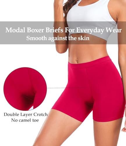 Image of wirarpa Women's Modal Boy Shorts Panties Soft Microfiber Boxer Briefs Underwear 4 Pack