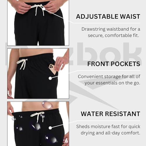 Reebok Mens Swim Trunks with Mesh Liner, 7” Inseam Quick Drying Mens Bathing Suit, Board Shorts for Swimming and Beach3