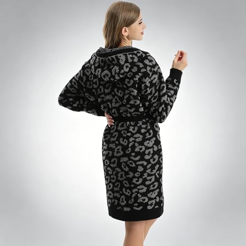 Image of bearberry Plush Hooded Bath Robe Women's Loungewear Sleep Robe Indoor Outfit