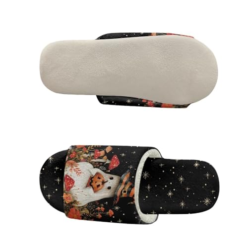Halloween Themed Women's Cotton House Slippers Open Toe Spa Slide Slippers Non Slip Comfort Hotel Shoes Resuable Travel Portable4
