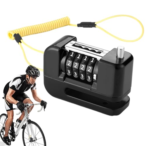 Lucchetto per disco del freno, serratura a combinazione a 4 cifre, resistente, per bicicletta, moto, bici elettrica