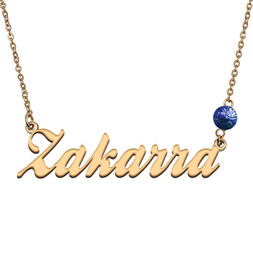 HUAN XUN Custom Choker Birthstone Zakarra Name Necklace Best