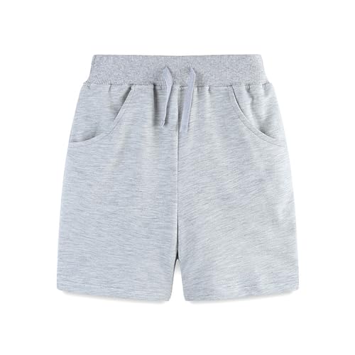Moonker Kids Boys Baggy Cotton Shorts Breathable Drawstin Elastic Waist Wide Leg Solid Athletic Short Pants