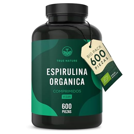 600 Comprimidos de Espirulina Ecologica - 4000mg Alga Spirulina Bio - refuerza el sistema inmunitario, Inhibidor de Apetito y Ansiedad, DETOX - biológico, vegana, testada en laboratorio - TRUE NATURE