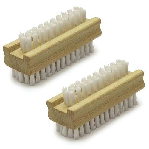 Konex Non-Slip Wooden Two-sided Hand and Nail Brush - Stiff