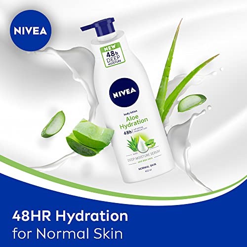 Image of NIVEA Body Lotion, Aloe Hydration, with Aloe Vera, for Men & Women, 400 ml + Veet Full Body Waxing Kit - Sensitive Skin (20 strips)