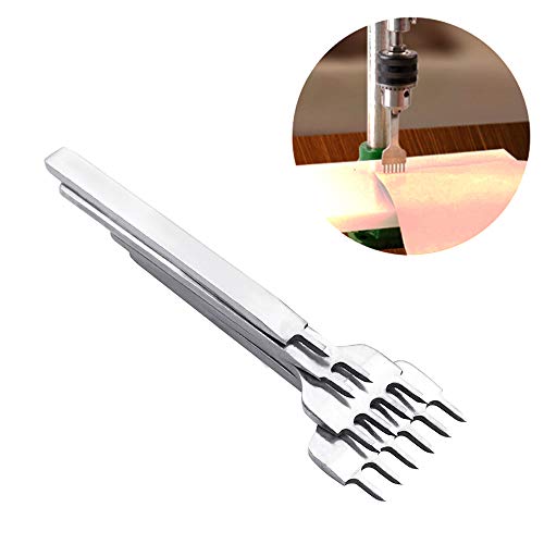 Leather Craft Tool Hole Punches 1+2+4+6 Prong Lacing Stitching Punch, Craft Kits (6mm) - Thumbnail 6