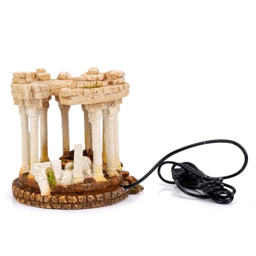 CLASSIC Ancient Column Amphitheatre Aquarium Ornament with LED - Greek Ruins Fish Tank Decoration - 148 x 128 x 137mm - Image 3
