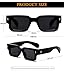 EYLRIM Thick Frame Square Sunglasses for Women Men Chunky Rectangle Sun Glasses Black Shades UV400 Protection(01 Black/Grey)