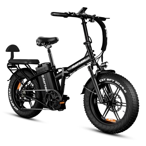 Rattan LM/LF Ultra Bicicleta Eléctrica Plegable, Batería 48V 40,5Ah/13Ah, Autonomía 195/105 km, 2 Plazas, Frenos Hidráulicos, 7 Velocidades (Standard, LM Ultra Black（40.5Ah）)