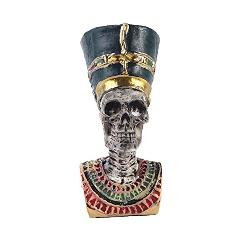 Image of Reptile Tank Ancient Egypt Priest Skull Decorations Aquarium Fish Turtle Lizard Tanks Sculpture Statue Terrarium Egyptian Figurine Decor Collectible Ornament Pet