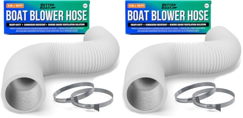 Image of Boat Blower Hose, 3 Inch Marine Exhaust Hose, 10 Ft Flexible PVC Duct