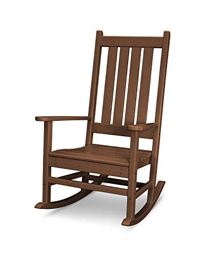 POLYWOOD Vineyard Porch Rocking Chair, HDPE Outdoor Rocker, Patio Furniture, Made in USA, Teak